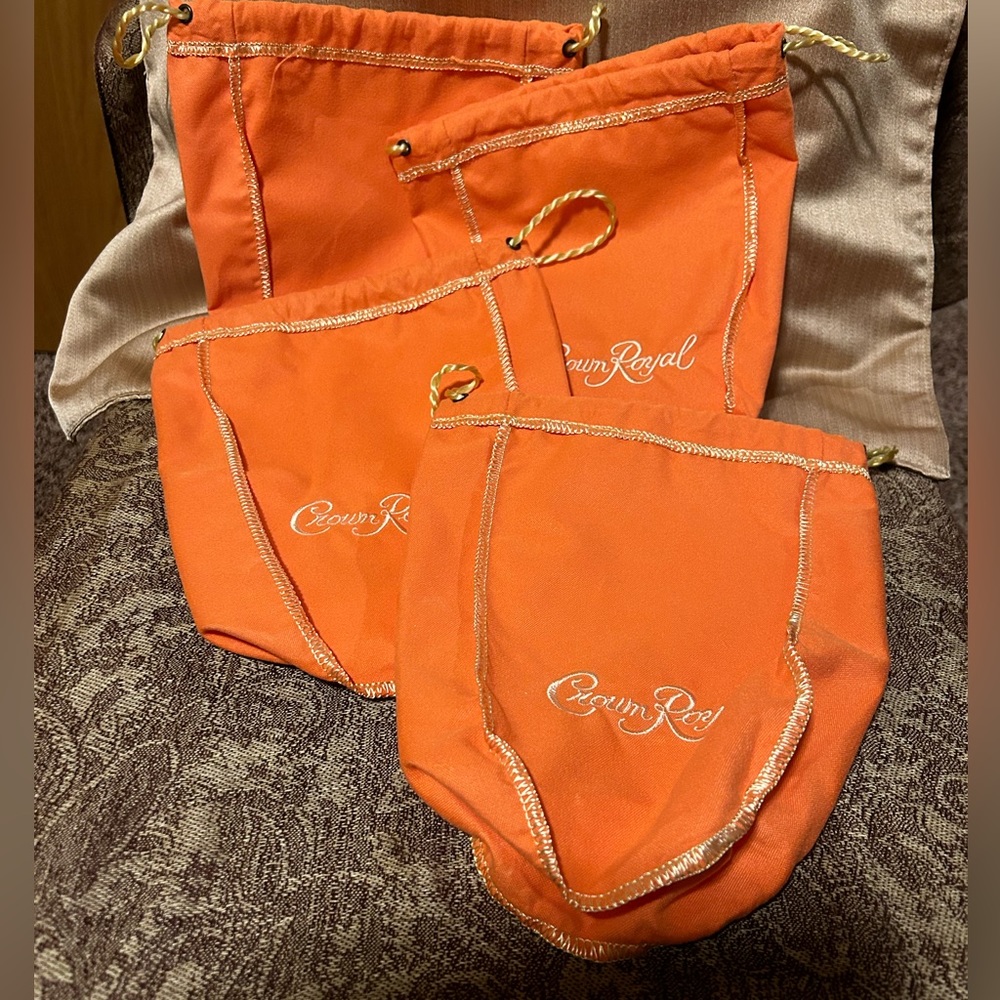 Crown Royal Drawstring Bags: Orange